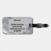 Elegantes Silver und Schwarz Monogramat Gepäckanhänger (Rückseite horizontal)