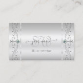 Elegantes Silver Verziert Squiggled Jewels Monogra Visitenkarte (Vorderseite)