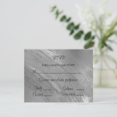 Elegantes Silver Watercolor Pinselstriche Muster RSVP Karte (Stehend Vorderseite)