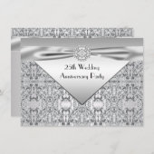 Elegantes Silver Wedding Anniversary Party Einladung (Vorne/Hinten)