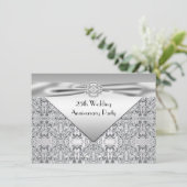 Elegantes Silver Wedding Anniversary Party Einladung (Stehend Vorderseite)