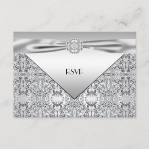 Elegantes Silver Wedding Anniversary Party UAWG RSVP Karte