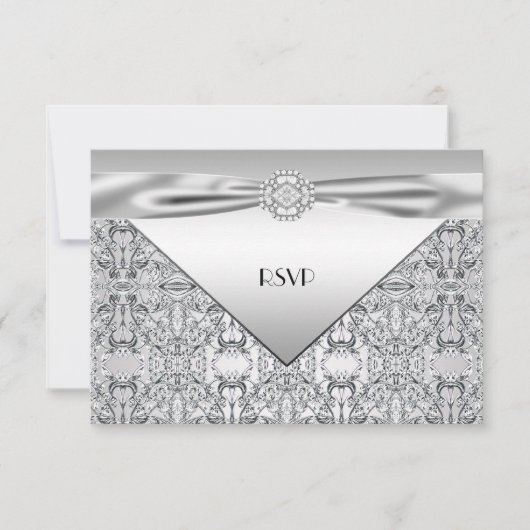 Elegantes Silver Wedding Anniversary Party UAWG RSVP Karte (Vorderseite)