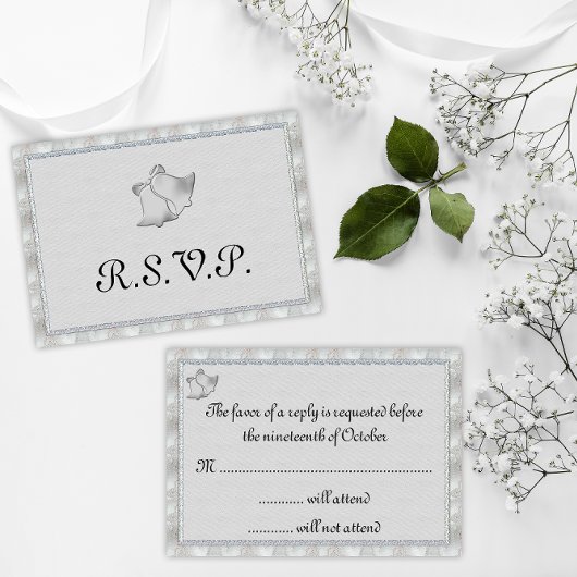 Elegantes Silver Wedding Bells UAWG RSVP Karte