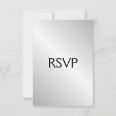 Elegantes Silver Wedding RSVP mit Menü (Rückseite)
