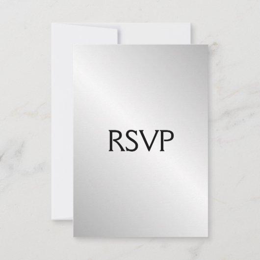 Elegantes Silver Wedding RSVP mit Menü Karte (Rückseite)