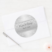 Elegantes Silver Wedding Sticker Monogramm mit Per (Umschlag)