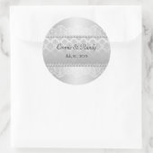 Elegantes Silver Wedding Sticker Monogramm mit Per (Tasche)