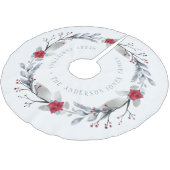 Elegantes Silver Wreath Festival Polyester Weihnachtsbaumdecke (Schrägansicht)