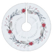Elegantes Silver Wreath Festival Polyester Weihnachtsbaumdecke (Vorderseite)