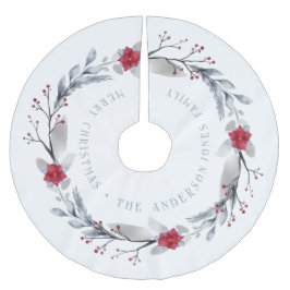 Elegantes Silver Wreath Festival Polyester Weihnachtsbaumdecke