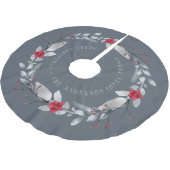 Elegantes Silver Wreath Festival Polyester Weihnachtsbaumdecke (Schrägansicht)