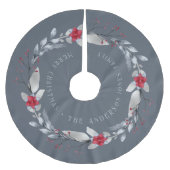 Elegantes Silver Wreath Festival Polyester Weihnachtsbaumdecke (Vorderseite)