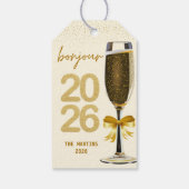Elegantes Silvester Champagner Geschenkanhänger (Rückseite)