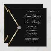 Elegantes Silvester Party Einladung (Vorne/Hinten)