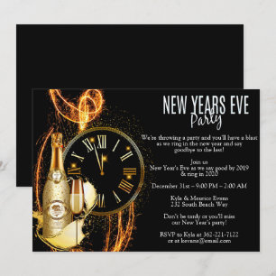 Elegantes Silvester Party Einladung