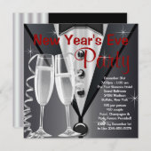 Elegantes Silvester Party Einladung (Vorne/Hinten)