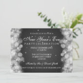 Elegantes Silvester Party Sparkasse Schwarz Einladung (Stehend Vorderseite)