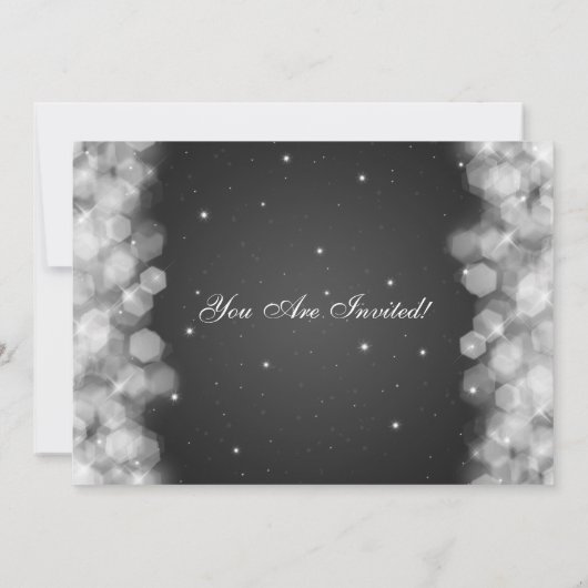 Elegantes Silvester Party Sparkasse Schwarz Einladung (Rückseite)