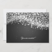 Elegantes Silvester Party Sparkling Wave Black Einladung (Rückseite)
