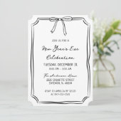 Elegantes Silvestergebäck - Schwarz-Weiß-Party Einladung (Stehend Vorderseite)