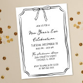 Elegantes Silvestergebäck - Schwarz-Weiß-Party Einladung