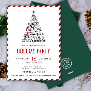 Elegantes Simpl-Logo Firmenparty-Weihnachtsbaum  Feiertagskarte
