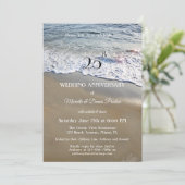 Elegantes Simple Beach Wedding Anniversary Party Einladung (Stehend Vorderseite)