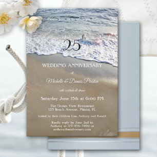 Elegantes Simple Beach Wedding Anniversary Party Einladung