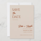 Elegantes Simple Boho Chic Foto Moderne Hochzeit Save The Date (Vorderseite)