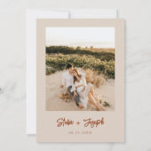 Elegantes Simple Boho Chic Foto Moderne Hochzeit Save The Date (Rückseite)