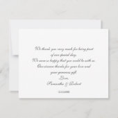 Elegantes Simple Foto Wedding Typografy Dankeskarte (Rückseite)