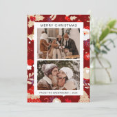 Elegantes Simple Frame Weihnachtsfamilie 1 Foto Feiertagskarte (Stehend Vorderseite)