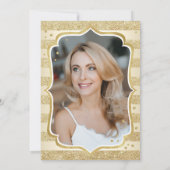 Elegantes Simple Gold Foto 50. Geburtstag Einladung (Rückseite)