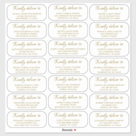 Elegantes Simple Gold Wedding Guest Address Label