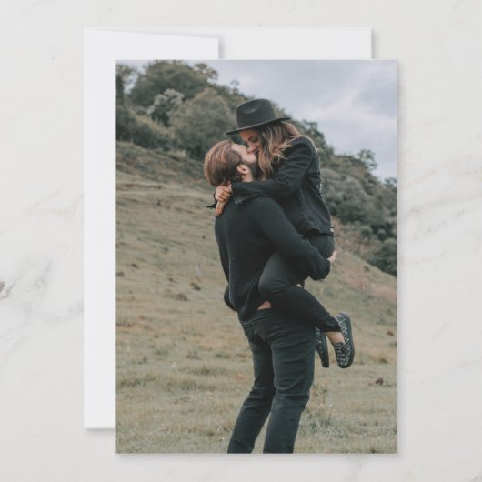 Elegantes Simple Kraft Texture Foto Hochzeit Save The Date (Rückseite)