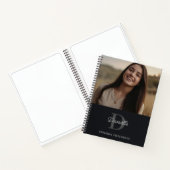 Elegantes Simple Monogram Custom Foto Sketchbook Notizblock (Innenseite)
