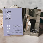 Elegantes Simple Periwinkle Lila Foto Hochzeit Save The Date