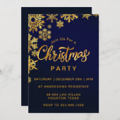 Elegantes Simple Snowflake Gold Arch Weihnachts-Pa Einladung (Vorne/Hinten)