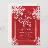 Elegantes Simple Snowflake Gold Arch Weihnachts-Pa Einladung (Vorderseite)