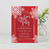 Elegantes Simple Snowflake Gold Arch Weihnachts-Pa Einladung (Stehend Vorderseite)