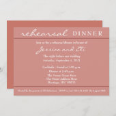 Elegantes Simple Terra Cotta Probe Dinner Einladung (Vorne/Hinten)