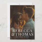 Elegantes Simple Typografy Foto Wedding Save The Date (Vorderseite)