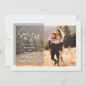 Elegantes Simple Wedding Foto Save the Date Einladung (Vorderseite)