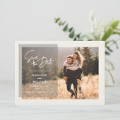 Elegantes Simple Wedding Foto Save the Date Einladung (Stehend Vorderseite)