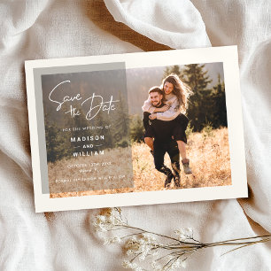 Elegantes Simple Wedding Foto Save the Date Einladung
