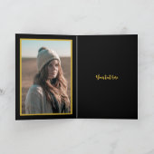 Elegantes Sister 70. Geburtstag Black Gold Foto Karte (Innenseite)