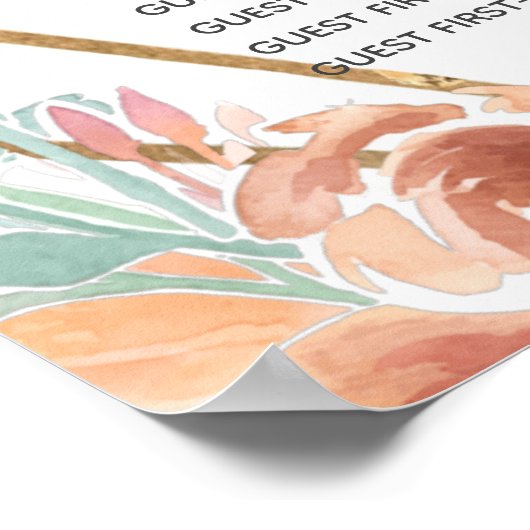 Elegantes Sitzdiagramm Poster (Ecke)