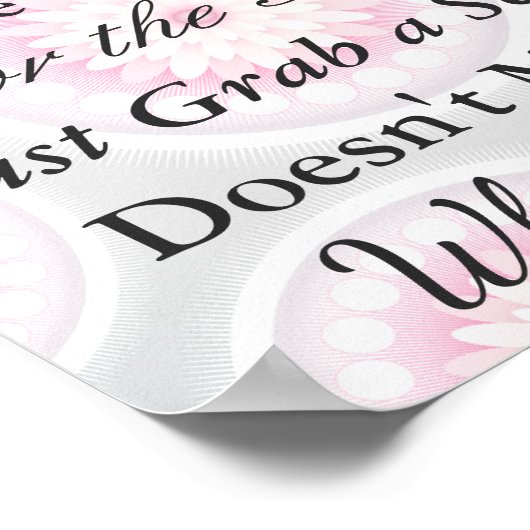 Elegantes Sitzplakat Hochzeit Silber und Rosa Poster (Ecke)