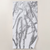 Elegantes Siver Farnmuster Strandtuch (Vorderseite)